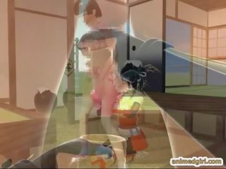 3d japansk animert shemale blir handjob