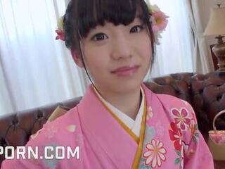 18yo जपानीस adolescent कपड़े पहने में kimono जैसा magnificent ब्लोजॉब और पुसी क्रीमपाइ अडल्ट चलचित्र फिल्म्स