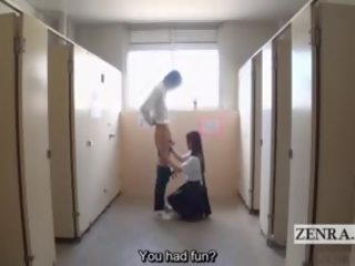 Subtitled CFNM Japan sweetheart Bathroom penis Washing