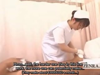 Sottotitolato lei vestita lui nudo giapponese infermiera dà paziente sponge bagno