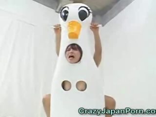 ญี่ปุ่น duck เมียน้อย facialed!